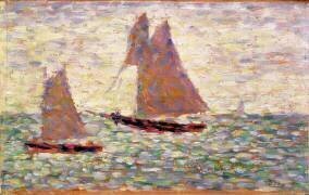 Deux voiliers à Grandcamp (Georges Seurat) - Muzeo.com