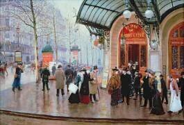 Devant le théâtre du Vaudeville (Jean Béraud) - Muzeo.com