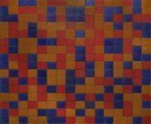Echiquier aux couleurs sombres (Piet Mondrian) - Muzeo.com