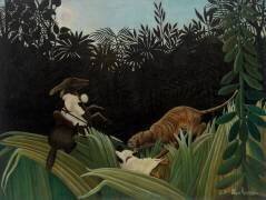 Eclaireurs attaqués par un Tigre (Henri Rousseau) - Muzeo.com