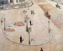 Îlot de circulation sur le boulevard Haussmann (Gustave Caillebotte) - Muzeo.com