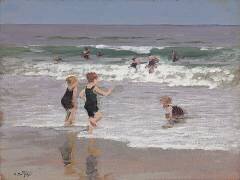 Enfants jouant dans les vagues (Edward Henry Potthast) - Muzeo.com