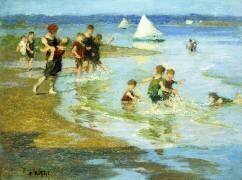 Enfants jouant sur la plage (Edward Henry Potthast) - Muzeo.com