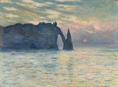 Etretat, la falaise d'Aval, effet de soleil couchant (Claude Monet) - Muzeo.com