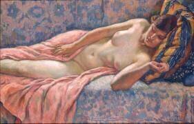 Etude de femme nue ou Femme nue couchée (Theo van Rysselberghe) - Muzeo.com