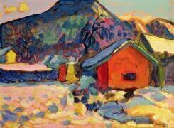Étude d'hiver avec la montagne (Wassily Kandinsky) - Muzeo.com