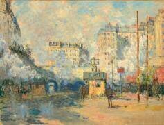 Extérieur de la gare Saint-Lazare (Claude Monet) - Muzeo.com