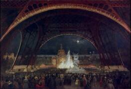 Fête de nuit à l'Exposition Universelle de 1889, sous la tour Eiffel (George Roux) - Muzeo.com