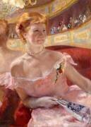 Femme au Collier de Perles dans une Loge (Mary Cassatt) - Muzeo.com