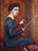 Femme au Violon : portrait de Renée Druet au Violon (Theo van Rysselberghe) - Muzeo.com