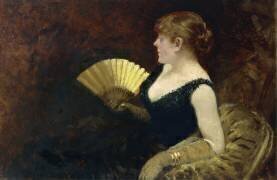 Femme avec Eventail (Giuseppe de Nittis) - Muzeo.com