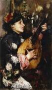 Femme avec une mandoline (Antonio Mancini) - Muzeo.com