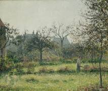Femme dans un verger, matinée d'automne, jardin d'Eragny (Camille Pissarro) - Muzeo.com
