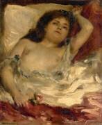 Femme demie-nue, couchée : la rose (Auguste Renoir) - Muzeo.com