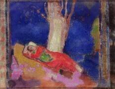 Femme dormant sous un arbre (Odilon Redon) - Muzeo.com