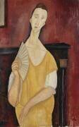 Femme à l'éventail (Lunia Czechowska) (Amedeo Modigliani) - Muzeo.com