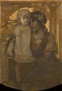 Femme et fillette (Paul Cauchie) - Muzeo.com
