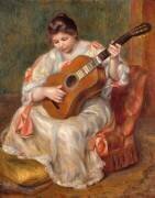 Femme jouant de la guitare (Auguste Renoir) - Muzeo.com