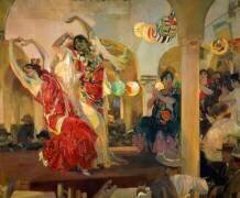 Femmes dansant le flamenco au café Novedades à Séville (Joaquin Sorolla y Bastida) - Muzeo.com