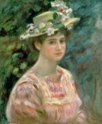 Fille avec des églantines sur son chapeau (Auguste Renoir) - Muzeo.com