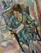 Fille en vert en train de lire (Jules Pascin) - Muzeo.com