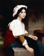 Fille italienne près d'une fontaine (William Bouguereau) - Muzeo.com