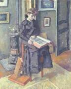 Fille lisant un livre (Charles Francois Prosper...) - Muzeo.com