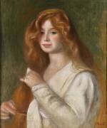 Fille se peignant les cheveux (Auguste Renoir) - Muzeo.com