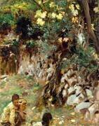 Fillettes cueillant des fleurs, Valldemosa, Majorque (John Singer Sargent) - Muzeo.com