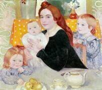 Grand portrait de famille en bleu et jaune (Maurice Denis) - Muzeo.com