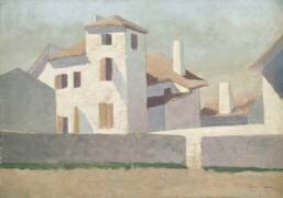 Groupe de maisons blanches aux toits rouges (Odilon Redon) - Muzeo.com