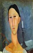 Hanka Zborowska avec un chandelier (Amedeo Modigliani) - Muzeo.com