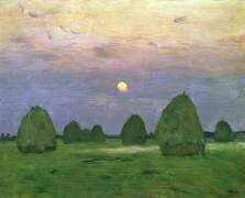 Hayricks au crépuscule (Isaac Levitan) - Muzeo.com