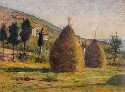 Haystacks in the Sun (Silvestro Lega) - Muzeo.com