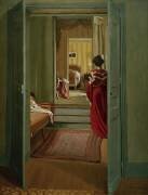 Intérieur avec une femme au dos rouge (Félix Vallotton) - Muzeo.com