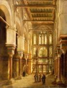 Intérieur de la Mosquée de Mourestan au Caire (Adrien Dauzats) - Muzeo.com