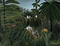 Jaguar attaquant un Cheval (Henri Rousseau) - Muzeo.com