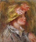 Jeune femme au chapeau fleuri (Auguste Renoir) - Muzeo.com