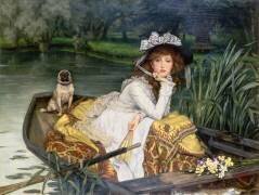 Jeune femme dans un bateau ou Réflexions (James Tissot) - Muzeo.com