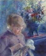 Jeune femme qui coud (Auguste Renoir) - Muzeo.com