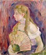 Jeune Fille avec un Eventail (Berthe Morisot) - Muzeo.com