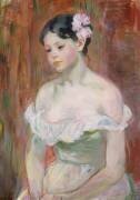 Jeune fille en décolleté - la fleur aux cheveux (Berthe Morisot) - Muzeo.com