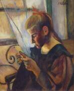 Jeune fille faisant du crochet (Suzanne Valadon) - Muzeo.com