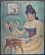 Jeune fille se poudrant, 1888-90 (Georges Seurat) - Muzeo.com