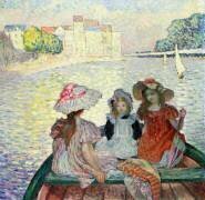 Jeunes filles dans un bateau (Henri Lebasque) - Muzeo.com