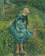 La bergère, dit aussi Jeune fille à la baguette ; paysanne assise (Camille Pissarro) - Muzeo.com