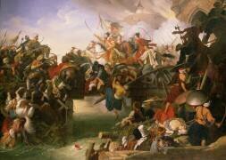 La charge de Nikola Šubić Zrinski depuis la forteresse de Szigetvár (Johann Peter Krafft) - Muzeo.com