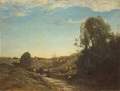 La Charrette - Souvenir de Marcoussis (près de Montlhéry) (Jean-Baptiste Camille Corot) - Muzeo.com