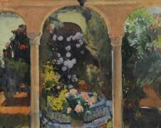La cour andalouse de la maison Sorolla (Joaquin Sorolla y Bastida) - Muzeo.com