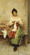 La Couturière (Eugene Von Blaas) - Muzeo.com
